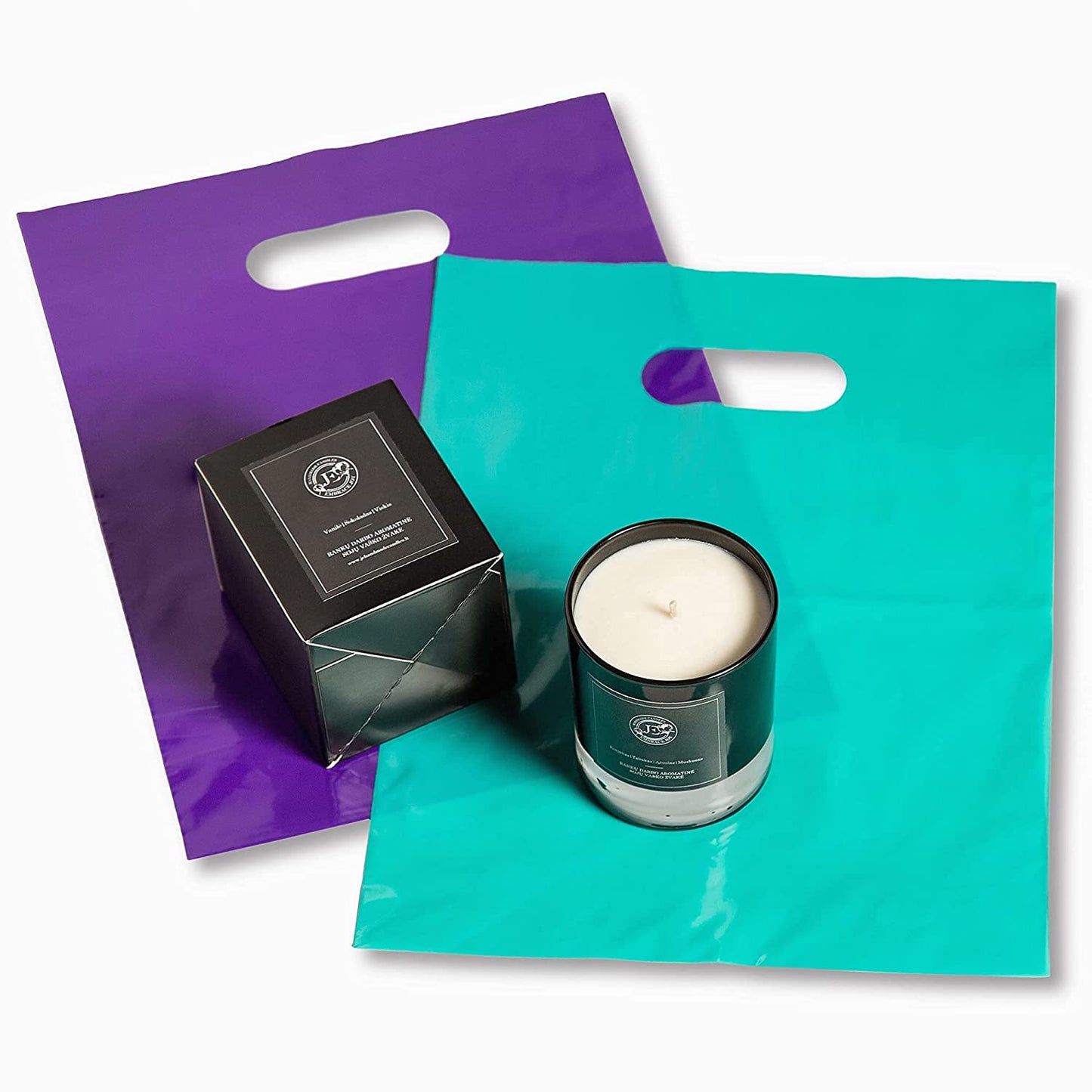 200 Teal & Purple Bags for Small Business 100 Teal and 100 Purple 1.5Mil 9"x12" Merchandise Bags Thick Glossy Retail Bags and Shopping Bags For Small Business with Die Cut Handles Boutique Bags