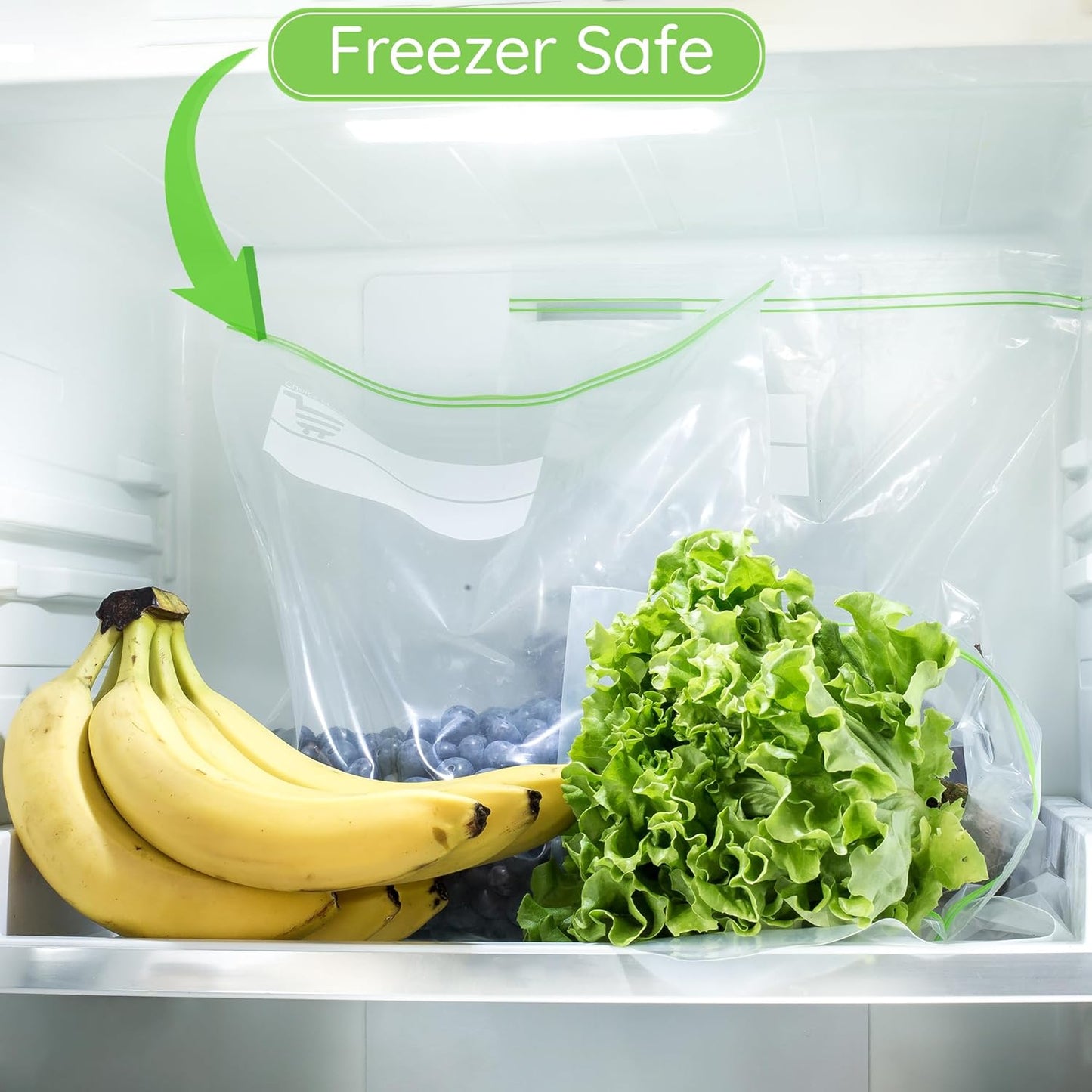 Quart Size Resealable 150 count Extra Strong and Leak Proof Bags 1 Quart With Double Zipper Perfect for Berries Fruit and Food Quart Freezer Bags